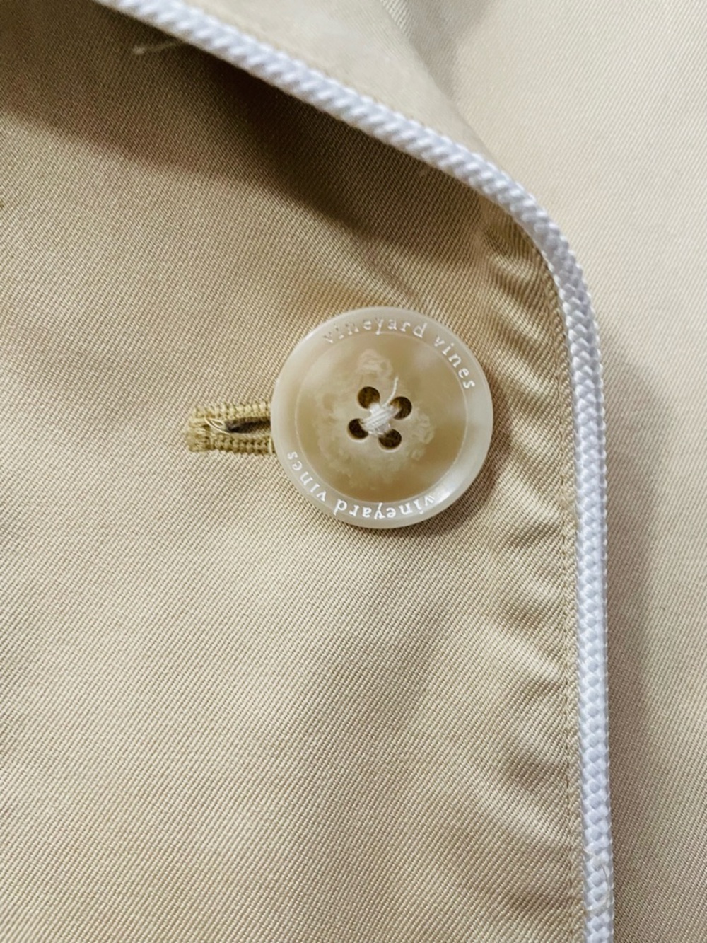 Sz 6 - Vineyard Vines Beige Double-Breasted Trench Coat - Picture 4 of 5